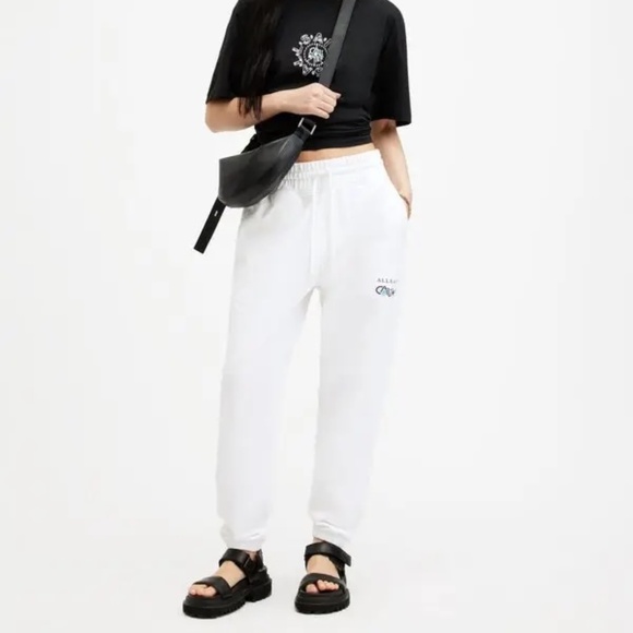 ALLSAINTS Caliwater Relaxed Fit Sweatpants - Optic White Small MSRP $169 - Picture 1 of 13